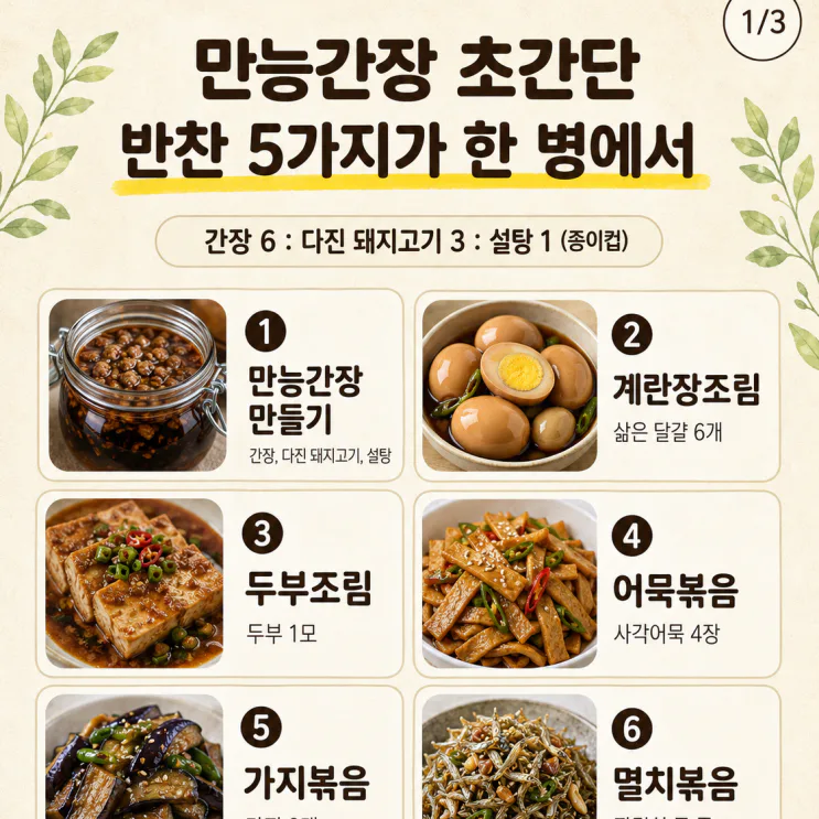 만능간장 초간단, 반찬 5가지가 한 병에서 나와요