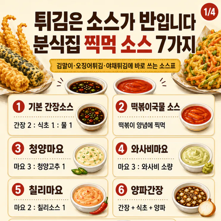 튀김 소스 황금비율 7가지,사 먹을 필요 없어요