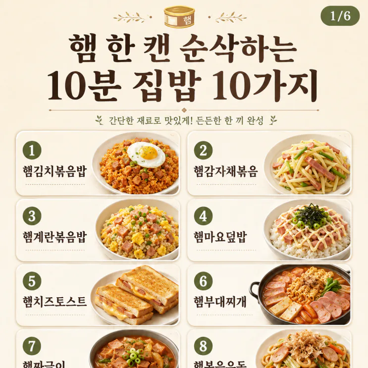 햄 요리 10가지, 한 캔 사면 10분 집밥이 달라져요