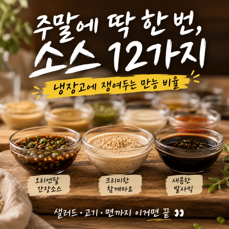 샐러드 드레싱 12가지 — 주말에 만들어 두는 1~2인 비율