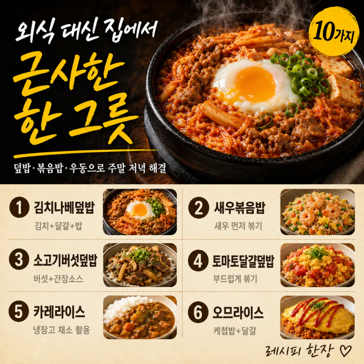 한 그릇 요리 10가지 — 외식 대신 주말 집밥