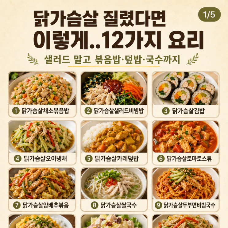닭가슴살 요리, 매일 먹어도 덜 물리는 집밥 12가지