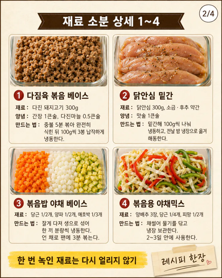 방학 점심 재료 미리 소분 10가지, 아침 고민 순삭