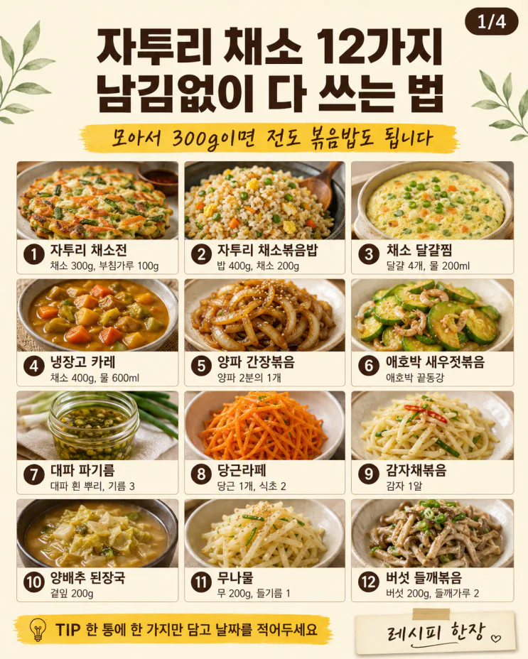 시든채소, 버리지마세요. 오히려 더 맛있어지는 12가지