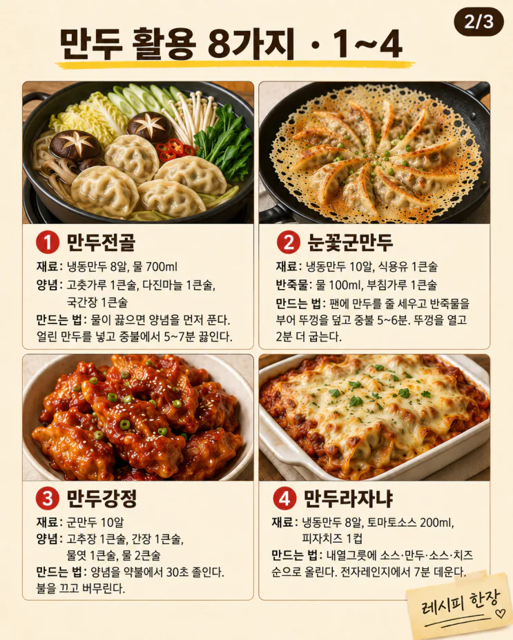 냉동만두 그냥 굽지마세요, 만두 활용 8가지