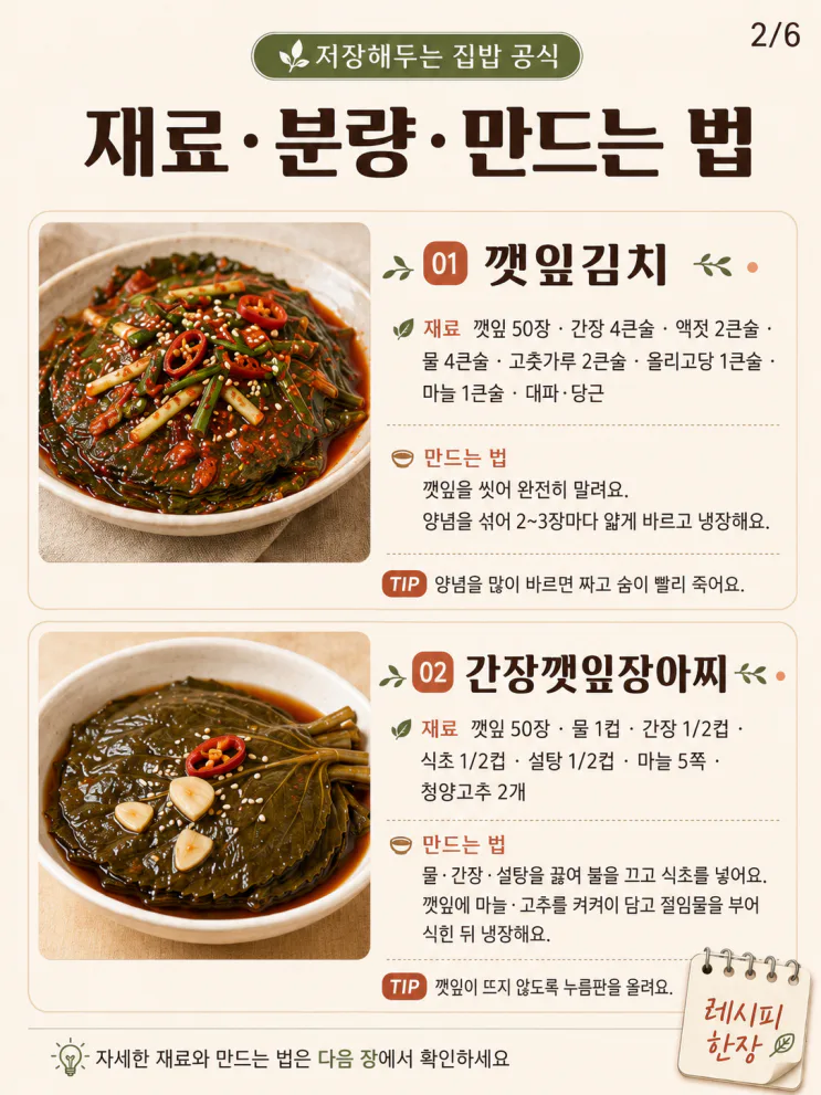 깻잎 반찬 9가지 — 한 묶음 사면 여름 밥상이 달라져요