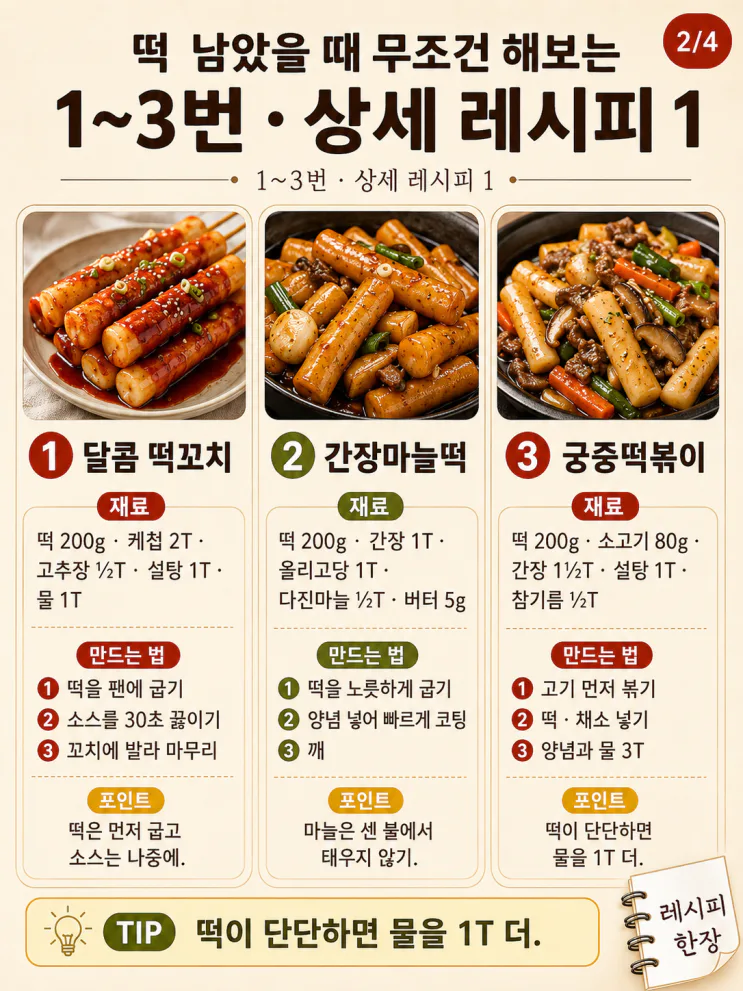 떡볶이떡 요리 9가지 — 남은 떡을 살리는 변신 메뉴 9가지
