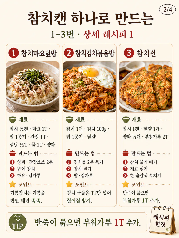 참치캔 요리법 — 밥 한 공기 순삭하는 9가지(저장용)