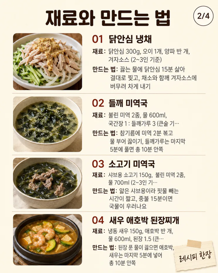 중복 보양식 10가지, 오래 끓이지 않고 챙기는 여름 밥상