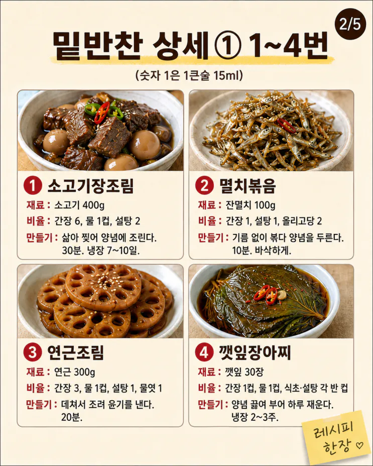 일주일 내내 꺼내먹는 밑반찬 15가지