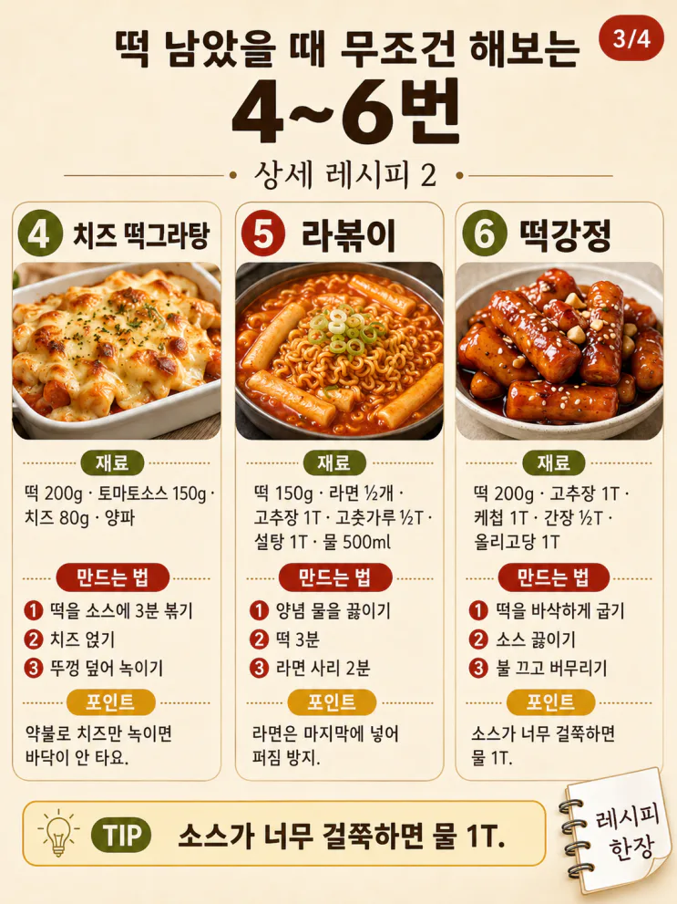 떡볶이떡 요리 9가지 — 남은 떡을 살리는 변신 메뉴 9가지