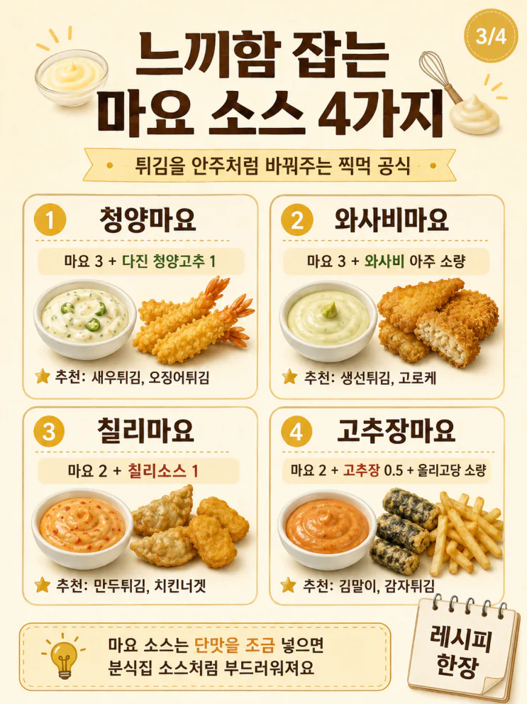 튀김 소스 황금비율 7가지,사 먹을 필요 없어요