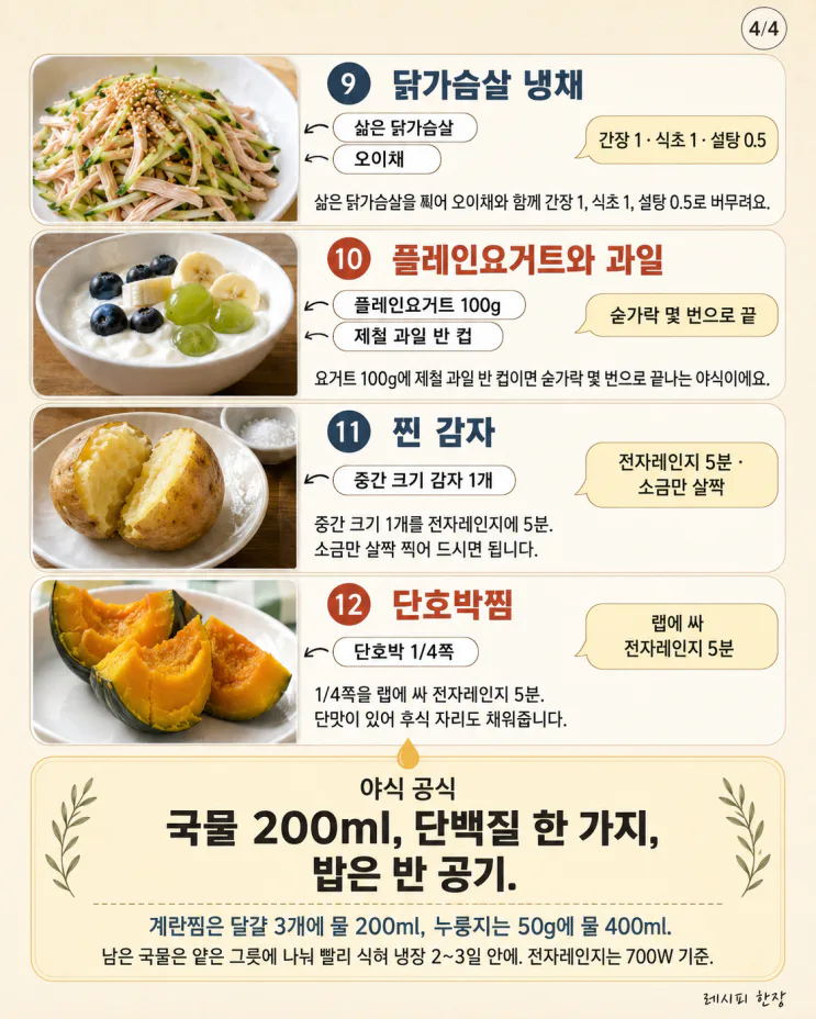 열대야 야식 12가지, 포만감 있게 가볍게
