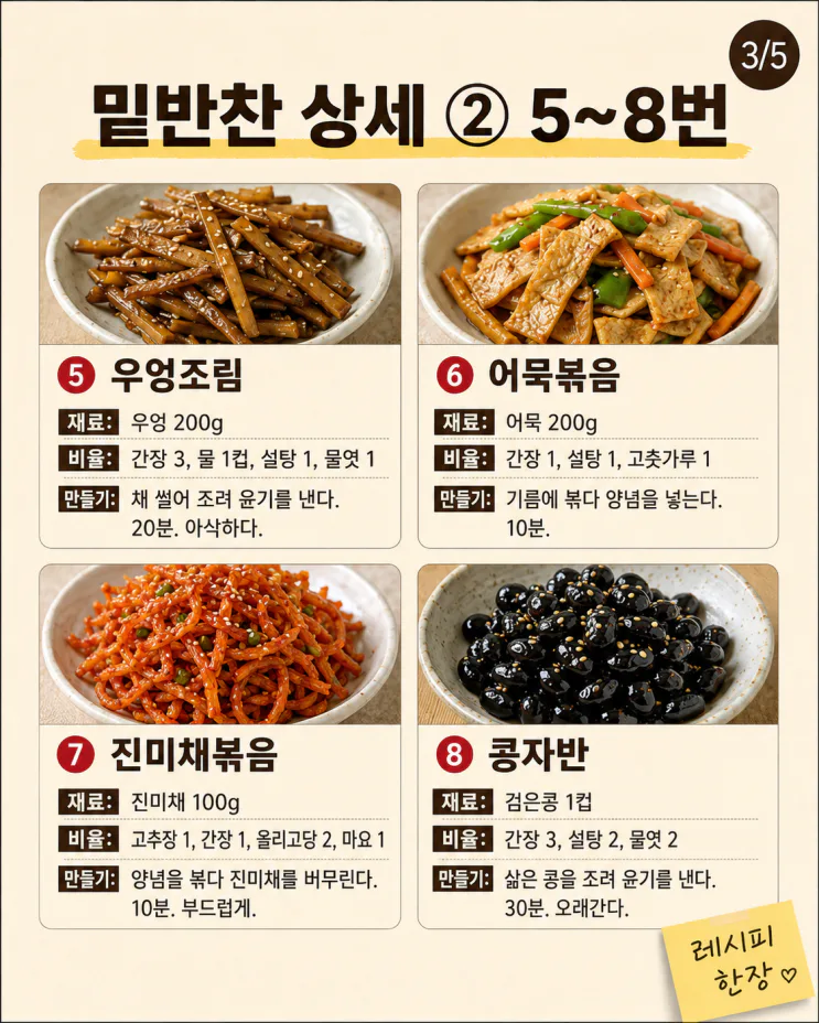 일주일 내내 꺼내먹는 밑반찬 15가지