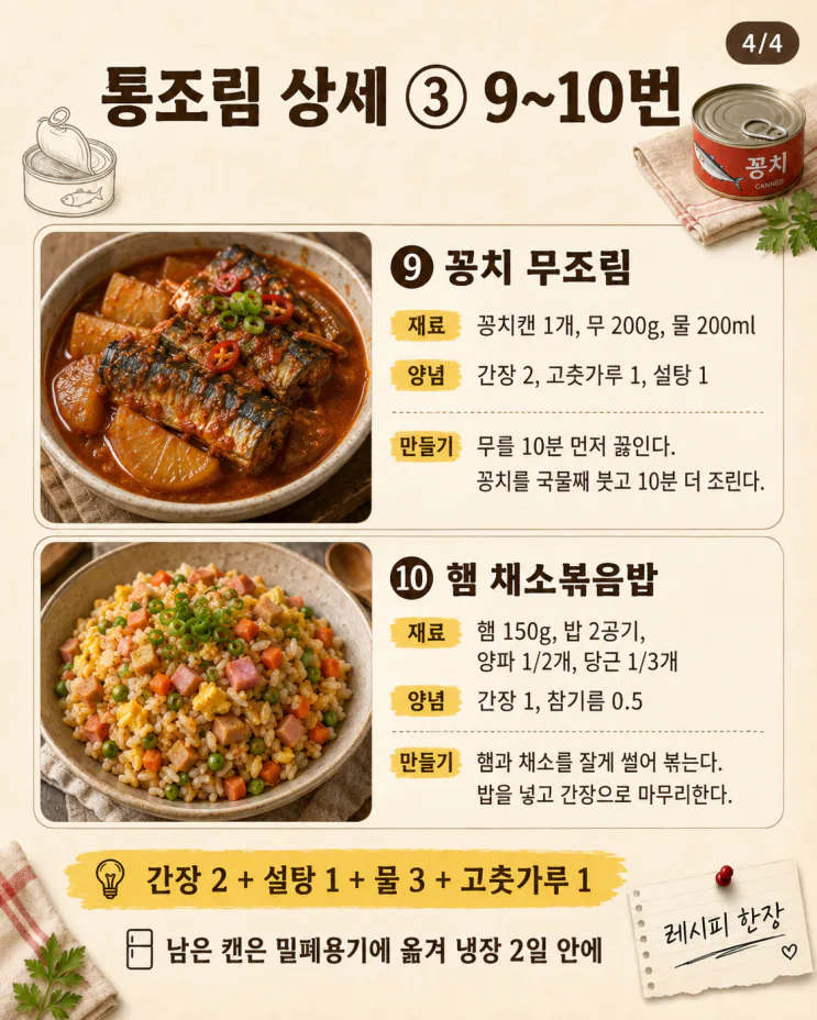 통조림 이렇게 먹는거였네, 활용 10가지