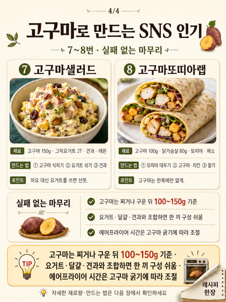 고구마 다이어트 간식 — 주말에 돌려 먹는 8가지