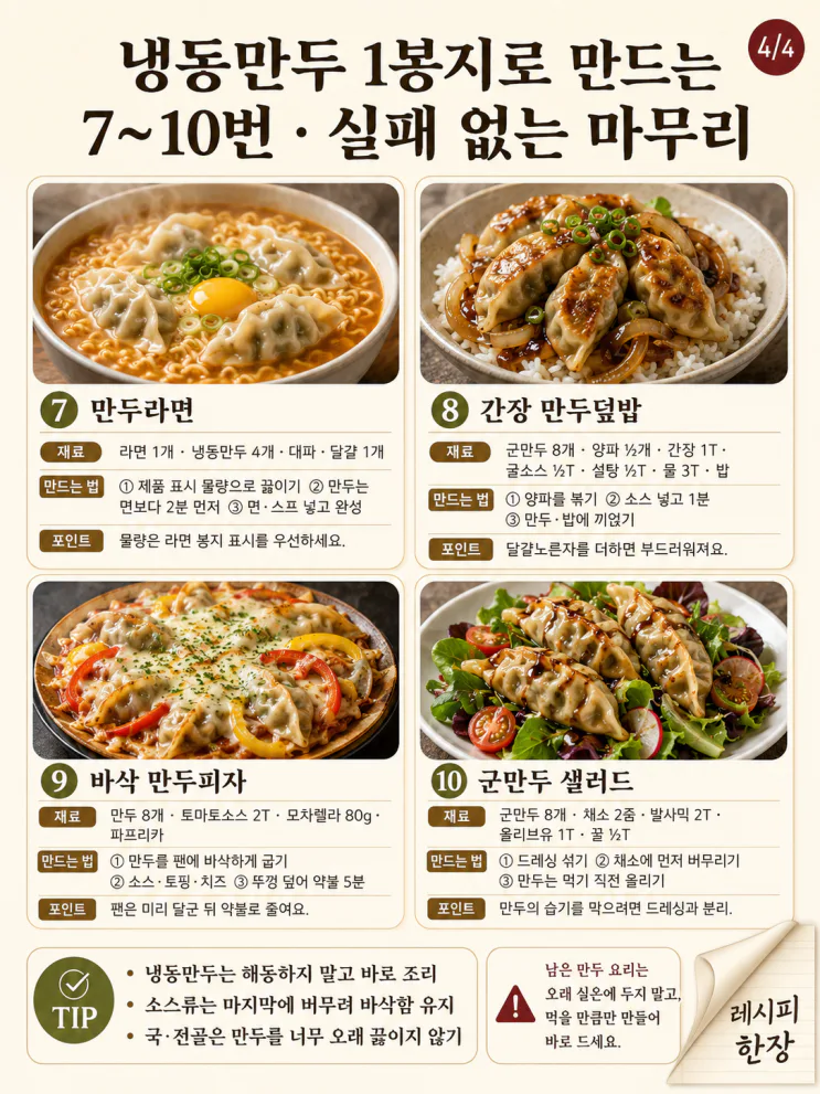 냉동만두 소스 황금비율 10가지, 이표만 저장하세요