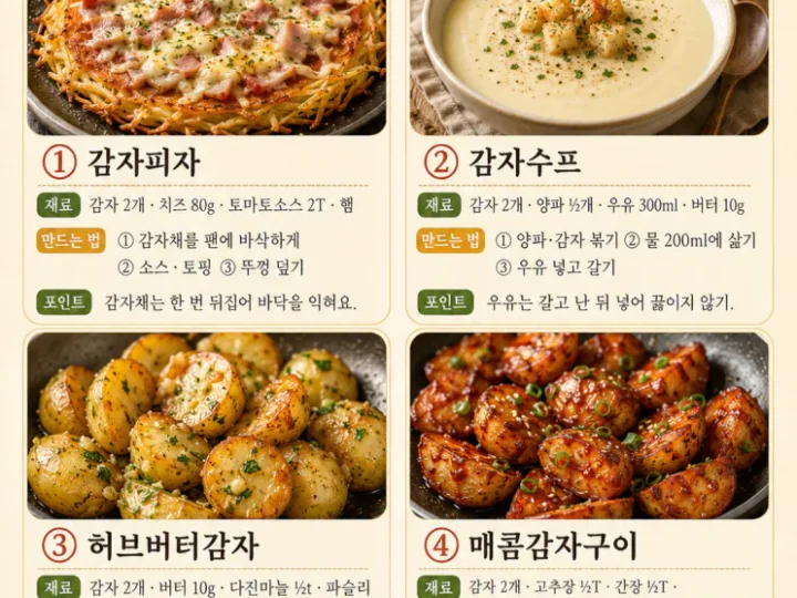 감자요리 10가지 — 한 봉지로 만드는 양식집 사이드