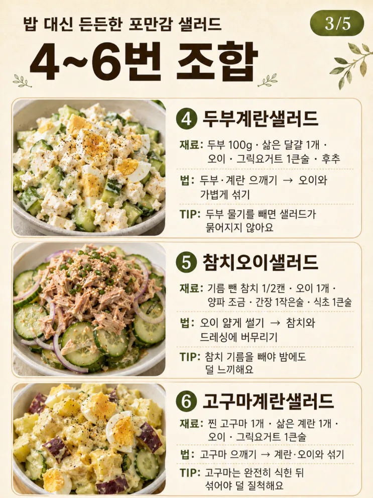 포만감 샐러드, 밥 대신 든든한 한 끼 조합 12가지