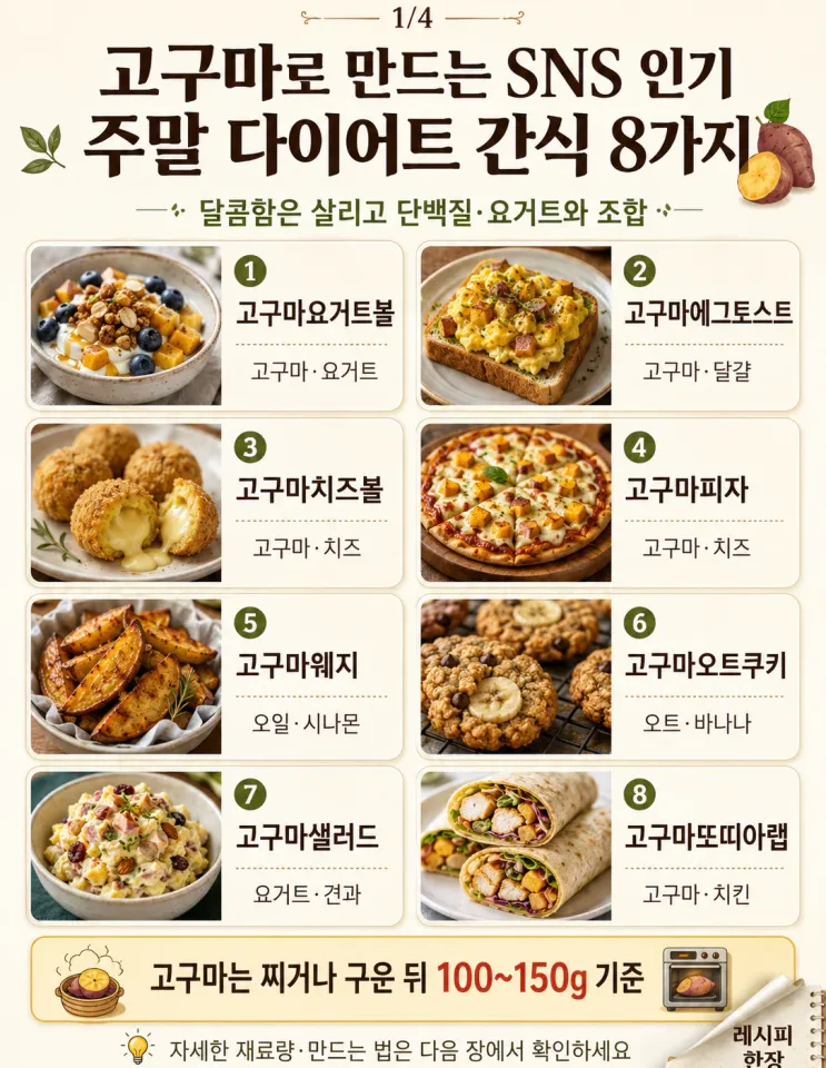 고구마 다이어트 간식 — 주말에 돌려 먹는 8가지