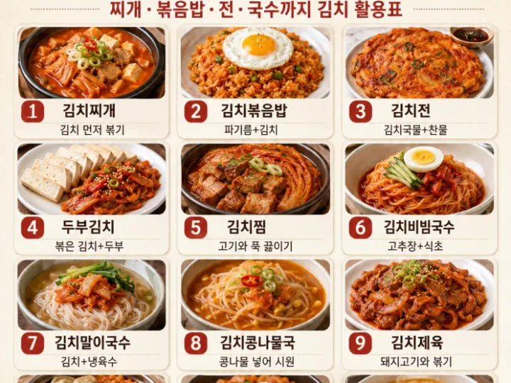김치 요리 12가지 — 한 통 남았을 때 끝까지 맛있게