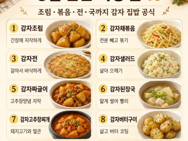 감자요리 10가지 — 감자 한 봉지 사면 3일 반찬 걱정 끝