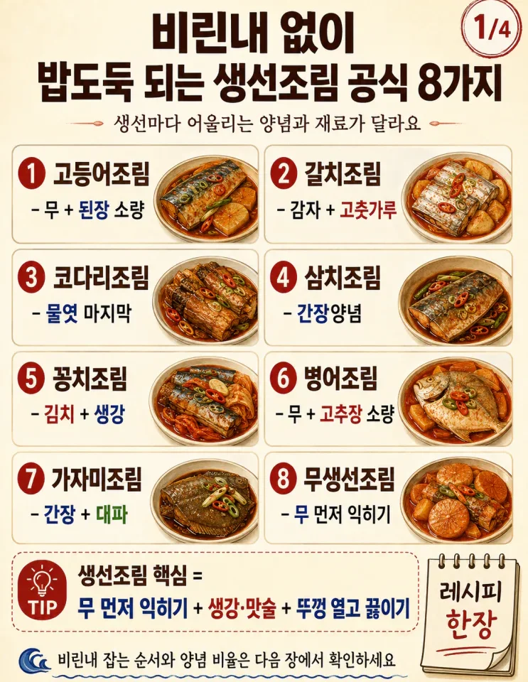 생선조림 양념 비율, 밥도둑 되는 기본 공식 8가지