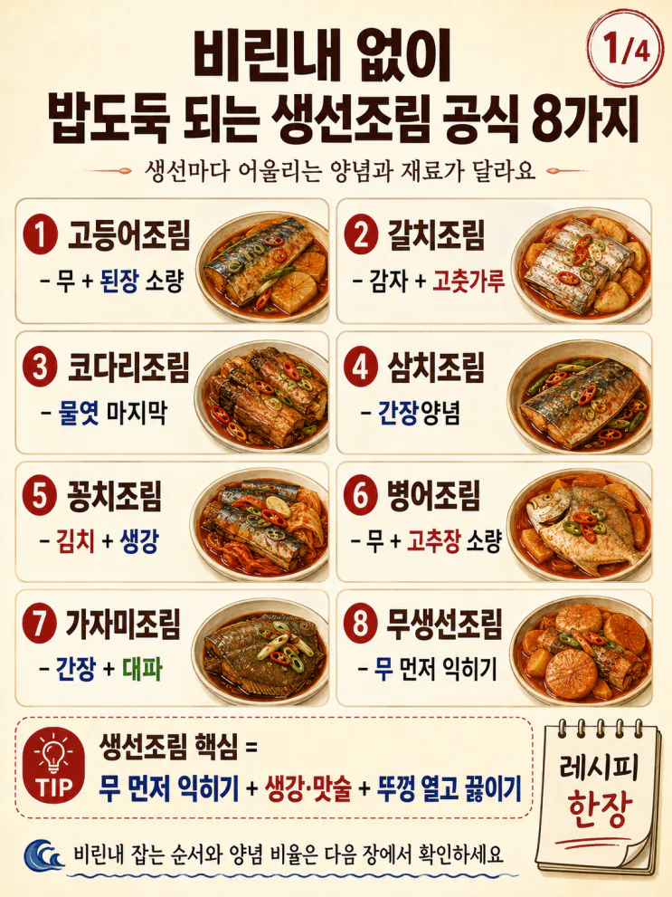 생선조림 양념 비율, 밥도둑 되는 기본 공식 8가지