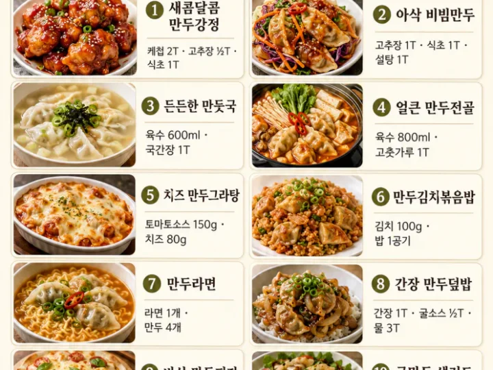 냉동만두 소스 황금비율 10가지, 이표만 저장하세요