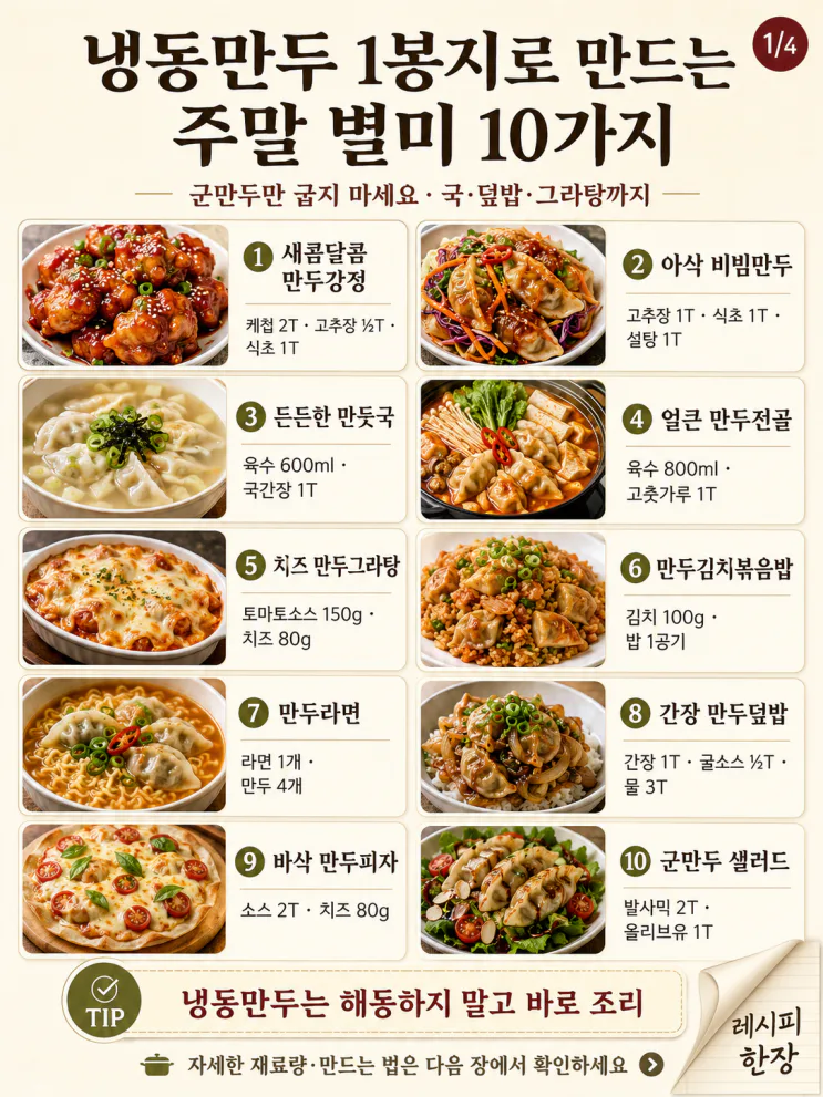 냉동만두 소스 황금비율 10가지, 이표만 저장하세요