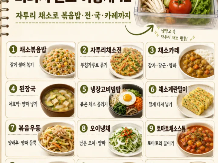 남은 채소 활용법 — 버리지 말고 이렇게 12가지 레시피