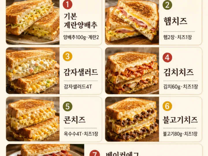 길거리 토스트 황금조합 7가지, 그 시절 그 맛 소스까지