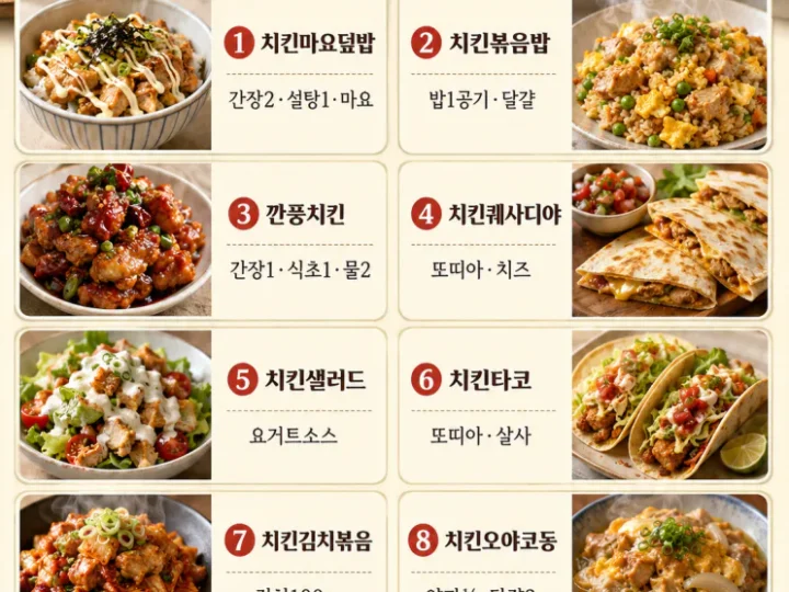 남은 치킨 요리 8가지 — 푸짐한 한 끼로 바꾸는 활용법