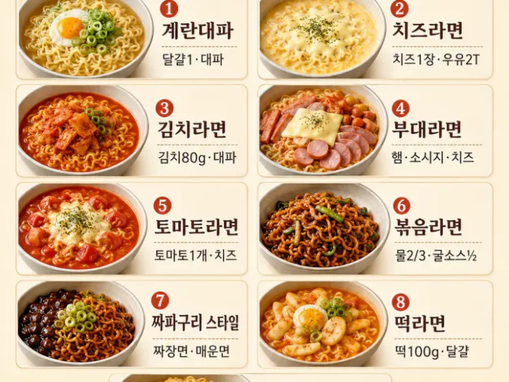 라면 맛있게 끓이는 법 — 식당 느낌 내는 퓨전 9가지