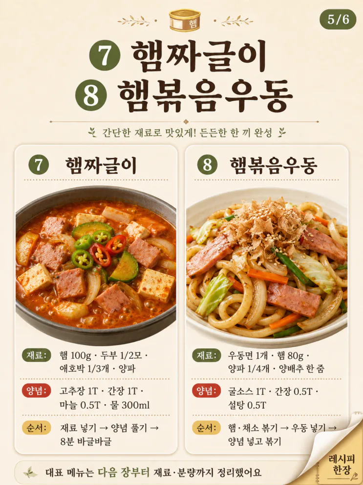 햄 요리 10가지, 한 캔 사면 10분 집밥이 달라져요