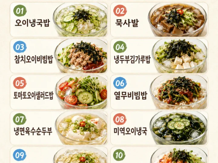 밥맛 없을 때, 숟가락 가는 시원한 한 그릇 10가지