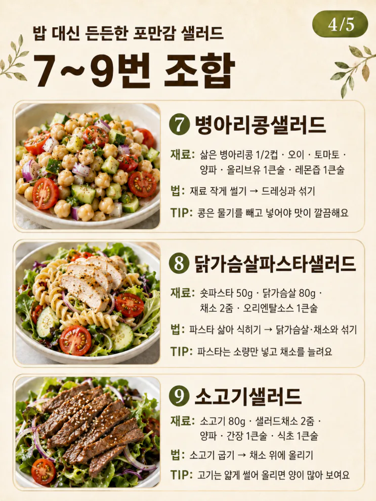 포만감 샐러드, 밥 대신 든든한 한 끼 조합 12가지