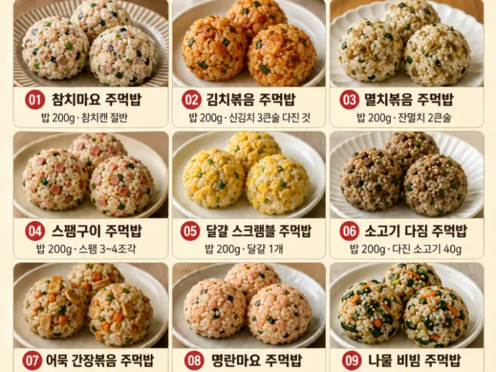 주먹밥 10가지, 남은 밥으로 만드는 든든한 한 끼