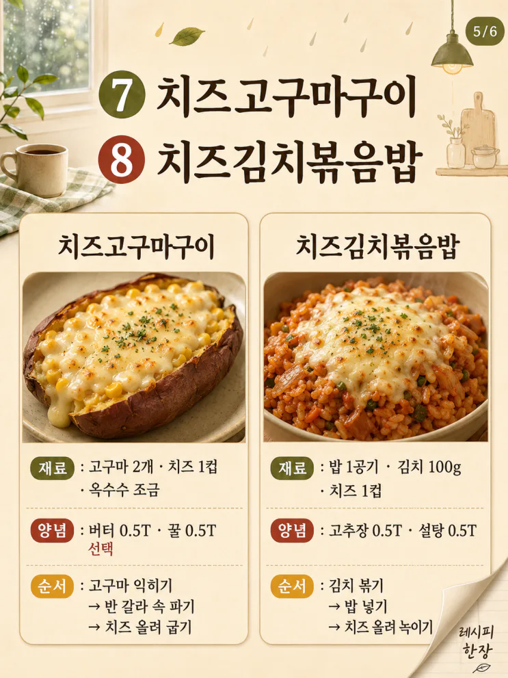 치즈 한 봉지로 만드는 비 오는 날 간식 9가지