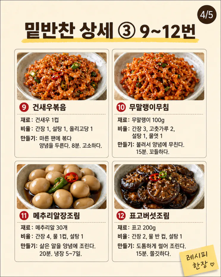 일주일 내내 꺼내먹는 밑반찬 15가지