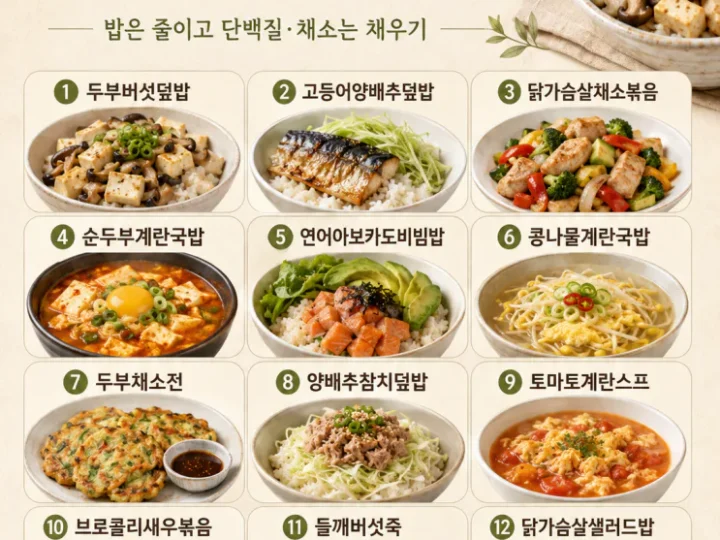 40대 이후 저녁밥, 가볍고 든든한 집밥 12가지