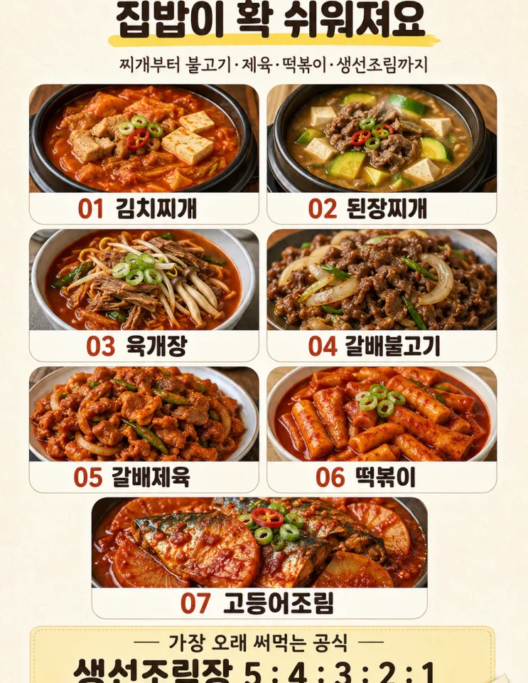 류수영 평생레시피 7가지 — 집밥이 확 쉬워져요