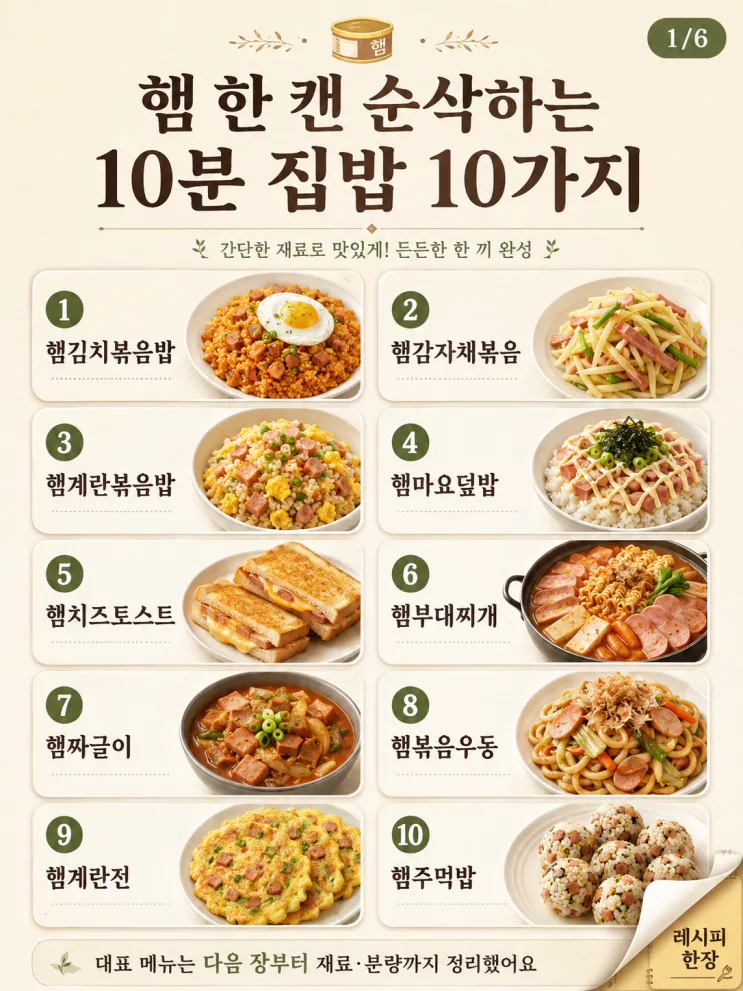 햄 요리 10가지, 한 캔 사면 10분 집밥이 달라져요