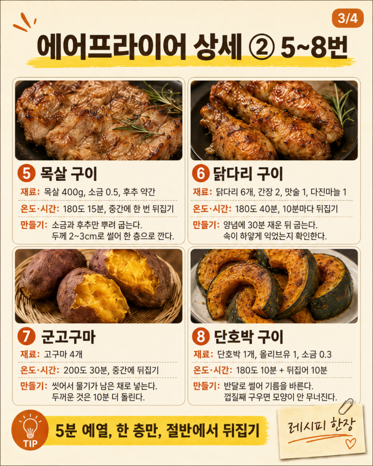 불 없이 차리는 저녁 12가지, 에어프라이어 하나면돼