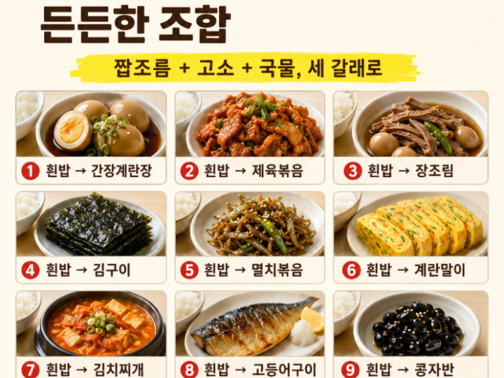 밥이랑 짝궁인 반찬 12가지, 든든한 조합