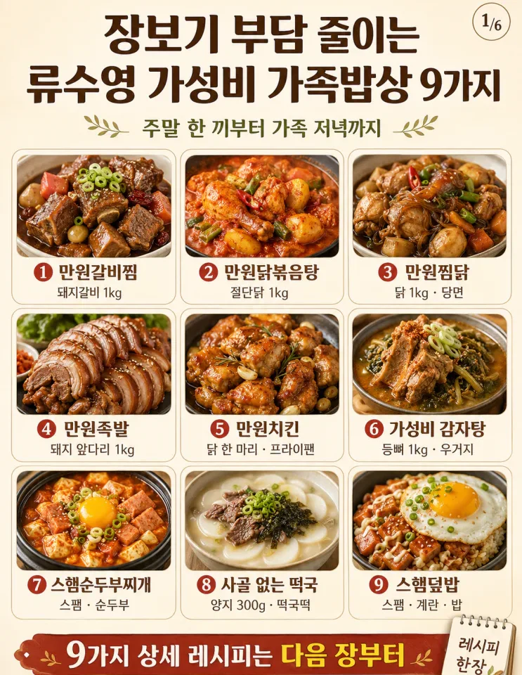 장보기 부담 줄이는 류수영 가성비 9가지 레시피— 만원으로 온 식구 저녁