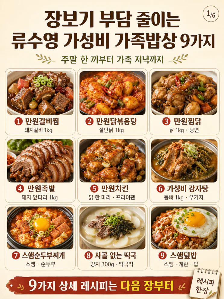 장보기 부담 줄이는 류수영 가성비 9가지 레시피— 만원으로 온 식구 저녁