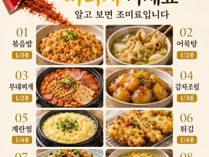 라면 스프 한 봉지, 버리기 아까웠다면 — 국·볶음·양념 8가지