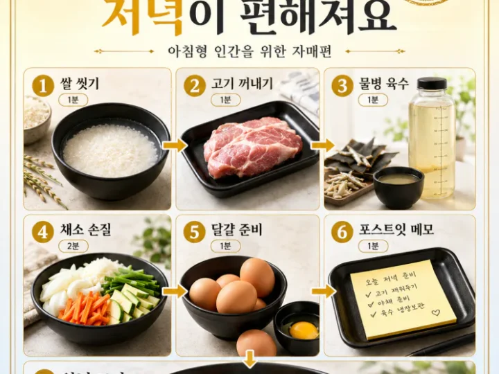 아침 10분만 움직이면 — 저녁 밥상이 편해져요