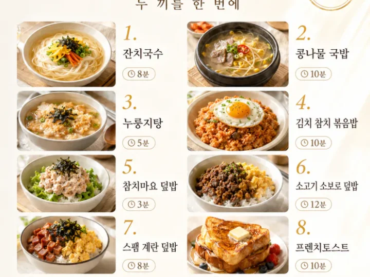 늦잠 자고 일어난 아침 — 아점으로 딱 좋은 한 그릇 10가지